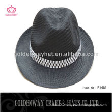 cheap promotional 100 polyester black panama hat